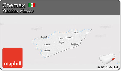 Silver Style Panoramic Map of Chemax, single color outside