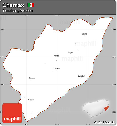 Gray Simple Map of Chemax, cropped outside