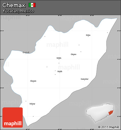 Gray Simple Map of Chemax, single color outside