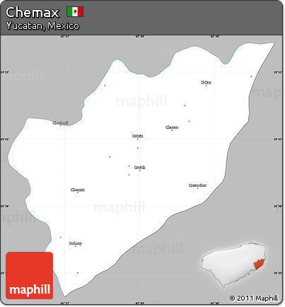 Gray Simple Map of Chemax, single color outside