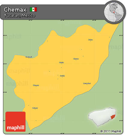 Savanna Style Simple Map of Chemax, single color outside