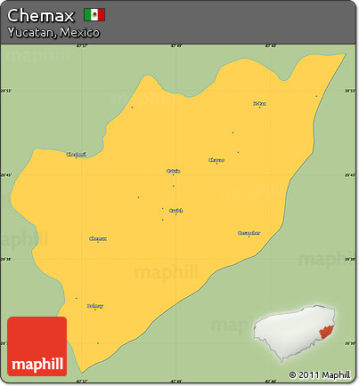 Savanna Style Simple Map of Chemax, single color outside