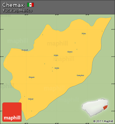 Savanna Style Simple Map of Chemax, single color outside