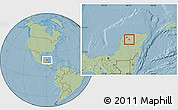 Savanna Style Location Map of Homun, hill shading