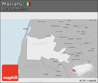 Gray 3D Map of Maxcanu