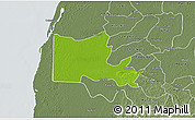Physical 3D Map of Maxcanu, semi-desaturated