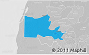 Political 3D Map of Maxcanu, lighten, desaturated
