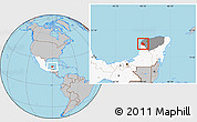 Gray Location Map of Maxcanu, highlighted country, highlighted parent region
