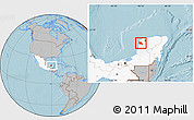 Gray Location Map of Maxcanu, highlighted country, hill shading