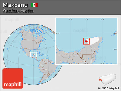Gray Location Map of Maxcanu, highlighted parent region