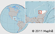 Gray Location Map of Maxcanu, highlighted parent region, hill shading