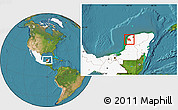 Satellite Location Map of Maxcanu, highlighted country