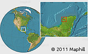Satellite Location Map of Maxcanu