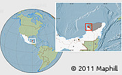 Savanna Style Location Map of Maxcanu, highlighted country, highlighted parent region, hill shading