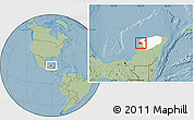 Savanna Style Location Map of Maxcanu, highlighted parent region, hill shading