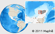 Shaded Relief Location Map of Maxcanu, highlighted country, highlighted parent region