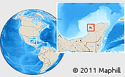 Shaded Relief Location Map of Maxcanu