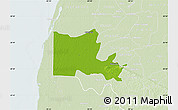 Physical Map of Maxcanu, lighten