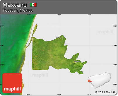 Satellite Map of Maxcanu, single color outside