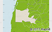 Shaded Relief Map of Maxcanu, physical outside