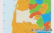 Shaded Relief Map of Maxcanu, political outside