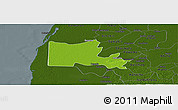 Physical Panoramic Map of Maxcanu, darken