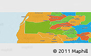 Physical Panoramic Map of Maxcanu, political outside