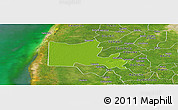 Physical Panoramic Map of Maxcanu, satellite outside