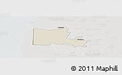 Shaded Relief Panoramic Map of Maxcanu, lighten, semi-desaturated