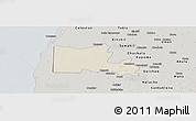 Shaded Relief Panoramic Map of Maxcanu, semi-desaturated