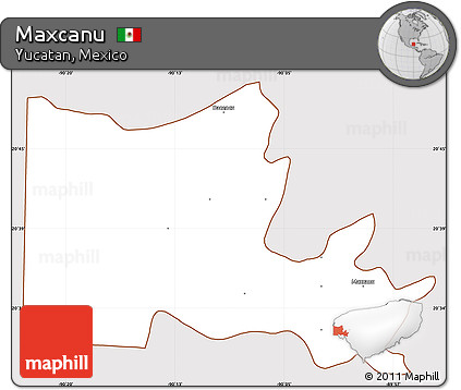 Classic Style Simple Map of Maxcanu, cropped outside