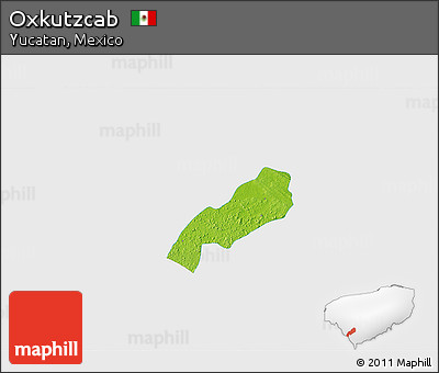 Physical 3D Map of Oxkutzcab, single color outside