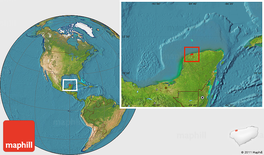 Satellite Location Map of Progreso