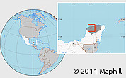 Gray Location Map of Tixkokob, highlighted country, highlighted parent region