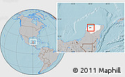 Gray Location Map of Tixkokob, highlighted parent region, hill shading