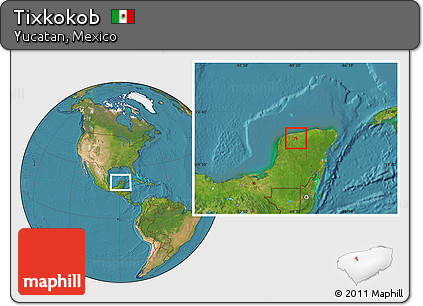 Satellite Location Map of Tixkokob