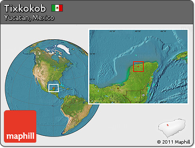 Satellite Location Map of Tixkokob
