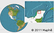 Satellite Location Map of Tixkokob, highlighted country