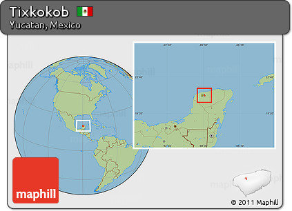 Savanna Style Location Map of Tixkokob