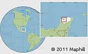 Savanna Style Location Map of Tixkokob, highlighted parent region