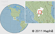 Savanna Style Location Map of Calera, highlighted parent region, hill shading