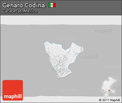 Gray 3D Map of Genaro Codina, single color outside
