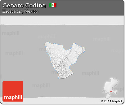 Gray 3D Map of Genaro Codina, single color outside