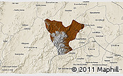 Physical 3D Map of Genaro Codina, shaded relief outside