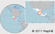Gray Location Map of Genaro Codina, highlighted country, within the entire country, hill shading