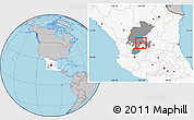 Gray Location Map of Genaro Codina, highlighted country, highlighted parent region