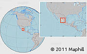 Gray Location Map of Genaro Codina, highlighted parent region, within the entire country, hill shading