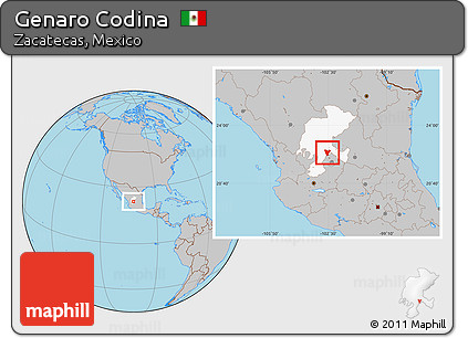 Gray Location Map of Genaro Codina, highlighted parent region