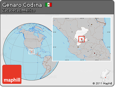 Gray Location Map of Genaro Codina, highlighted parent region