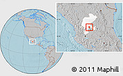 Gray Location Map of Genaro Codina, highlighted parent region, hill shading